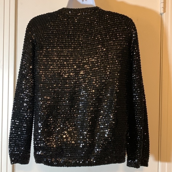 Vintage 1950s Sequin Open Cropped Cardigan - Picture 2 of 11